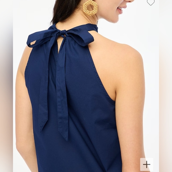 J. Crew Factory Bow Back Tie Halter Tank Top - Picture 2 of 4